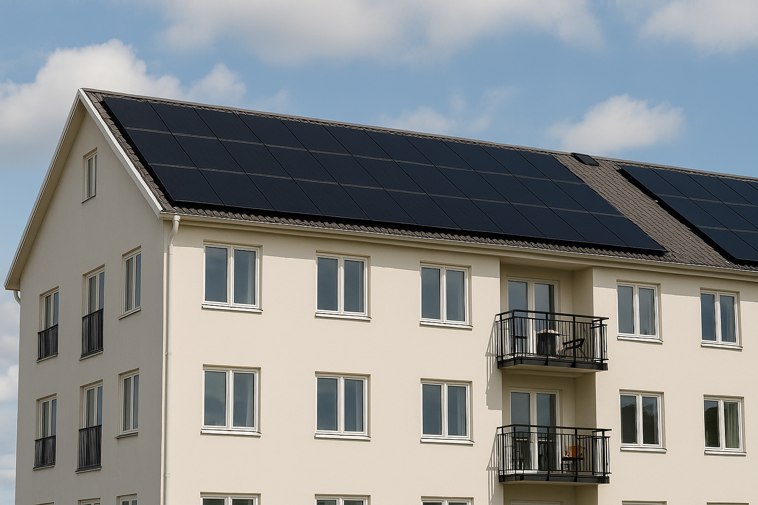 Kommersiell solcellsanläggning på bostadsrättsförening